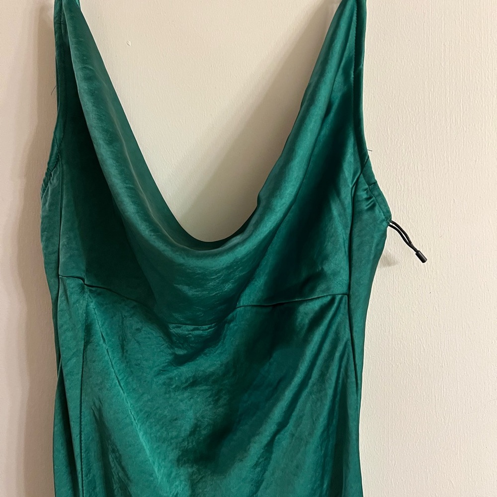 Elegant Green Satin Dress